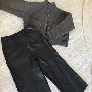 New Black Vegan Leather Pants        Size S/M (fits women 4-6)
